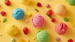 Vibrant ice cream with colada alternative strawberry flavors offers a black dietary focus in cartoon ice cream textures, blending raspberry culinary styles.