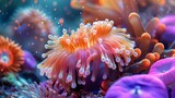 Fototapeta Przestrzenne - Colorful coral reef, Underwater scene with corals. Underwater world. Marine life.