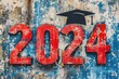 Celebrating Success: Red 2024 with Graduation Cap