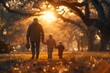 Father, son, and grandson cherish a park stroll, sharing memories and wisdom under the morning sun --ar 3:2 --stylize 750 Job ID: 3e8bd538-5076-425c-a1c8-68eefc7ae96b