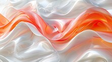   A Wavy Orange-and-white Pattern Graces This Sheet Of White And Orange Material, With A Red Center Distinguished At Its Heart