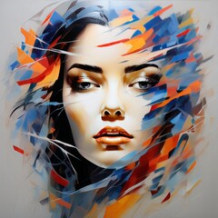 Wall Mural - portrait of a woman with makeup