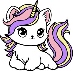 Wall Mural - Unicorn Kitty Cat