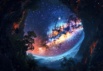milky way in space.