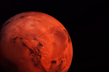 Wall Mural - Planet Mars on a dark background. Elements of this image furnished by NASA