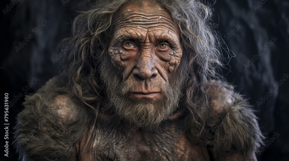 Ancient Human: Neanderthal extinct Man of Stone Age - Prehistoric ...