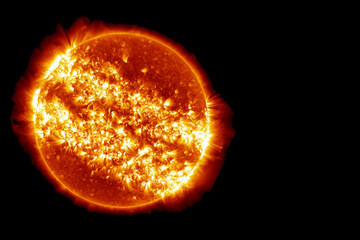 Wall Mural - the sun from space on a dark background. elements of this image furnished by nasa