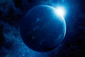 Canvas Print - exoplanet on a dark background. elements of this image furnished by nasa