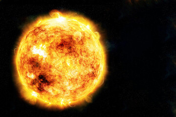 Wall Mural - the sun from space on a dark background. elements of this image furnished by nasa