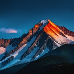 Wall Mural - mountain landscape with mountains and snow in the background