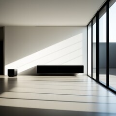 Poster - empty modern living room with tv. 3d rendering illustration.