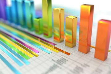 financial chart and stock market bar chart for use as financial report and stock market presentation