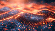 3d rendering of abstract glowing particles. Futuristic shape with depth of field and bokeh.