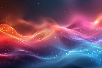 Poster - An abstract image showcasing a harmonious flow of colors rippling through space in a smooth, wave-like motion suggesting fluidity and motion