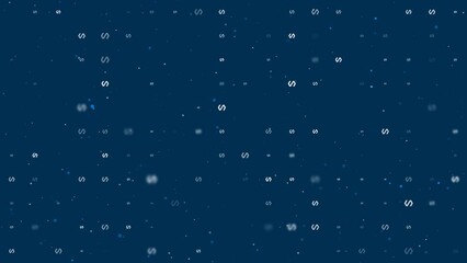 Poster - Template animation of evenly spaced polymer symbols of different sizes and opacity. Animation of transparency and size. Seamless looped 4k animation on dark blue background with stars
