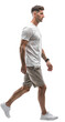 An Isolated walking handsome young man wearing casual clothes, cutout on transparent background, ready for architectural visualisation. png