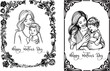 © sticker01 - Mother's Day for woman and child love card background