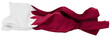 Elegantly Waving Flag of Qatar with Maroon and White Colors on Dark Background