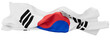 Vibrant Waving Flag of South Korea with Harmonious Taegeuk and Four Trigrams