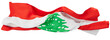 Elegant Flow of the Lebanese Flag in Resplendent Red, White, and Green