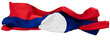 Dynamic Ripple of Laos National Flag with Bold Red and Blue Colors