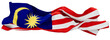 Majestic Waving Flag of Malaysia with Stripes and Crescent Moon