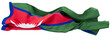 Dynamic Wavy Flag of Nepal Featuring the Crimson Red and Blue Borders