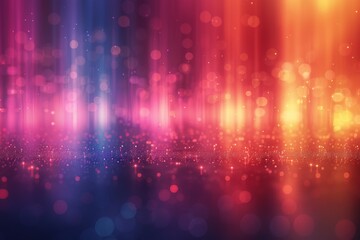 Poster - This image shows an energetic blend of bokeh lights with a striking color gradient from blue to red hues, creating a vivid abstract effect