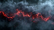 Volcanic Eruption Lava Flow with Smoke - Natural Disaster Photography
