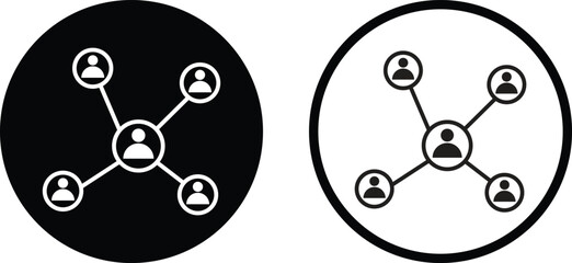 Social network business icon set in two styles isolated on white background . Social network icon vector