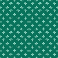 Fleur-de-lis Royal, Luxury Seamless Pattern Background. Ornament With Symbol Green Fleur-de-lis Illustration