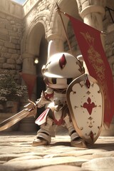 Wall Mural - Cute knight character