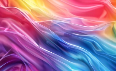 Poster - Flowing Rainbow Fabric in Vivid Colors