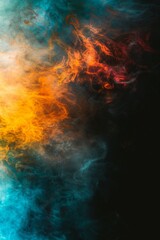 Poster - Abstract Blue and Orange Bokeh Light Trails