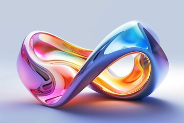 Wall Mural - abstract colorful shape with smooth curved surfaces modern 3d render illustration