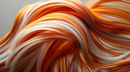Wall Mural - A tight shot of long hair with orange and white streaked tips