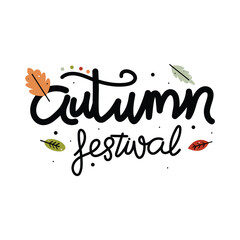 Aufkleber - Hand Drawn Autumn Festival Calligraphy Text Vector Design.