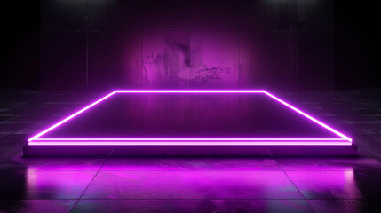 Poster - Lively neon-lit stage ideal for contemporary product showcases