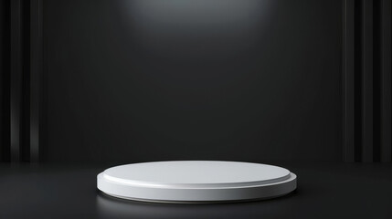 Poster - Sophisticated product display with illuminated pedestal for showcasing