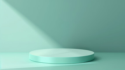 Poster - Elegant pastel podium for product showcasing with a spotlight effect