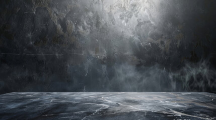 Poster - Elegant, empty stage with a spotlight on a dark, textured background for product showcase