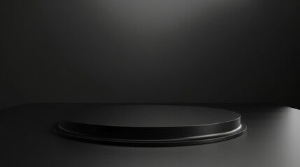Aufkleber - Modern black presentation podium with a focused light for showcasing products