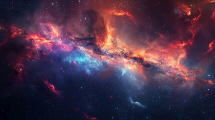 Canvas Print - Colorful galaxy stars nebula background