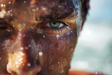 Poster - Captivating bokeh effect, focusing on light refracted through water, giving off a surreal and artistic vibe