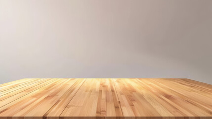 Poster - Polished wooden table top perfect for product display with a soft gradient backdrop
