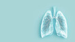 Illustration of human lung drawing white