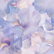 Seamless colorful pastel pattern of delicate irises