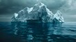 Icebergs of Enormous Size Concealed Beneath the Ocean. Concept Icebergs, Enormous Size, Ocean Secrets, Hidden Depths, Melting Ice