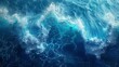 © Dawna - Whirlwind of Waves: Close-Up Illustration of Vivid Blue Seascape
