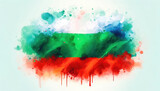 Fototapeta  - Abstract Bulgarian flag in vibrant watercolors.